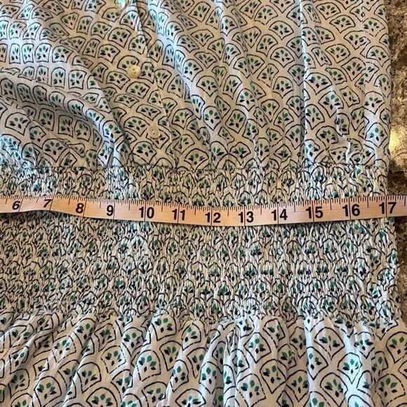 Perry Walker Collective blue mini dress ruffle hem button top Sz S - Picture 9 of 11